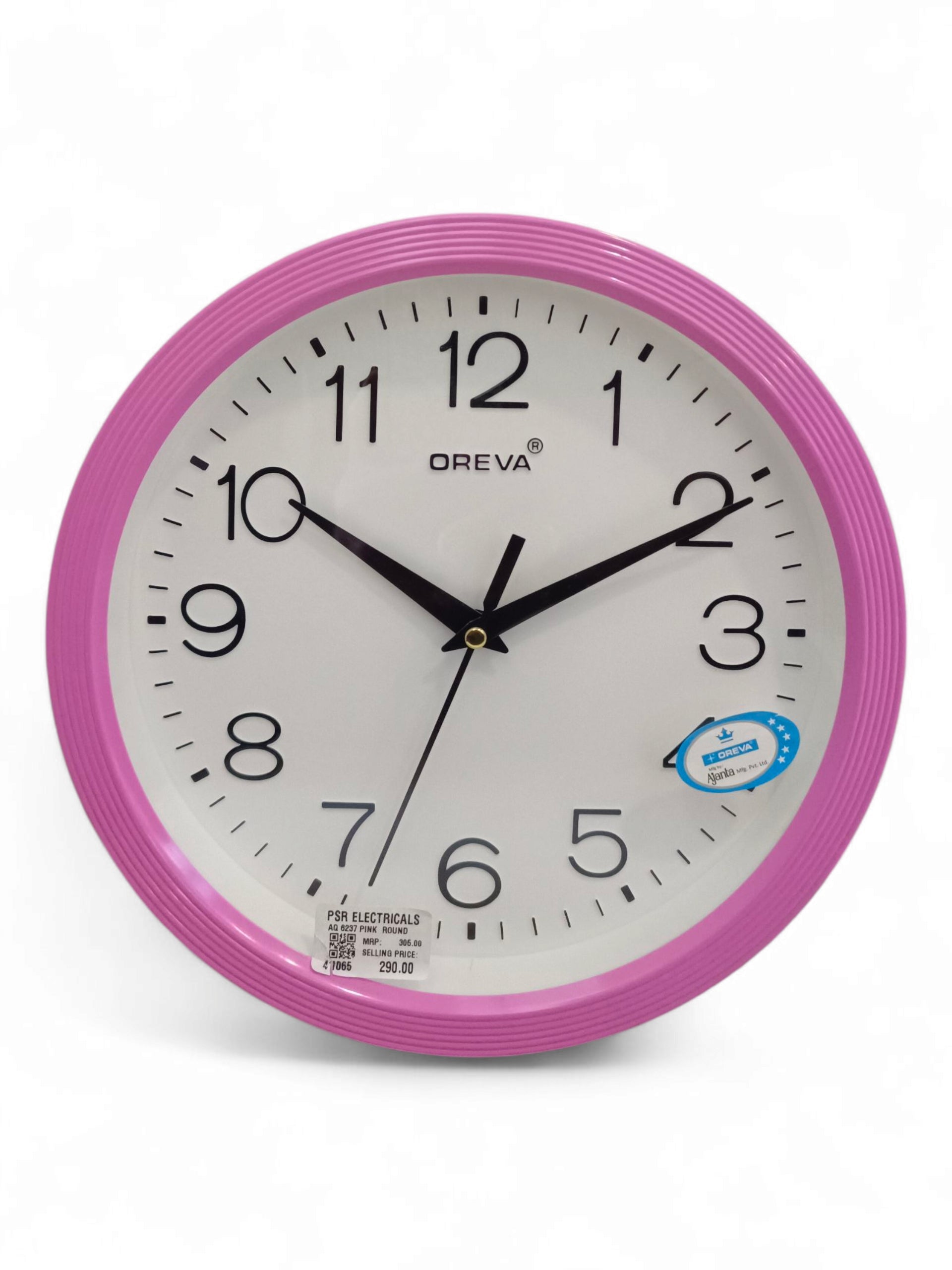 AQ 6237 PINK  ROUND COL RING CLOCK