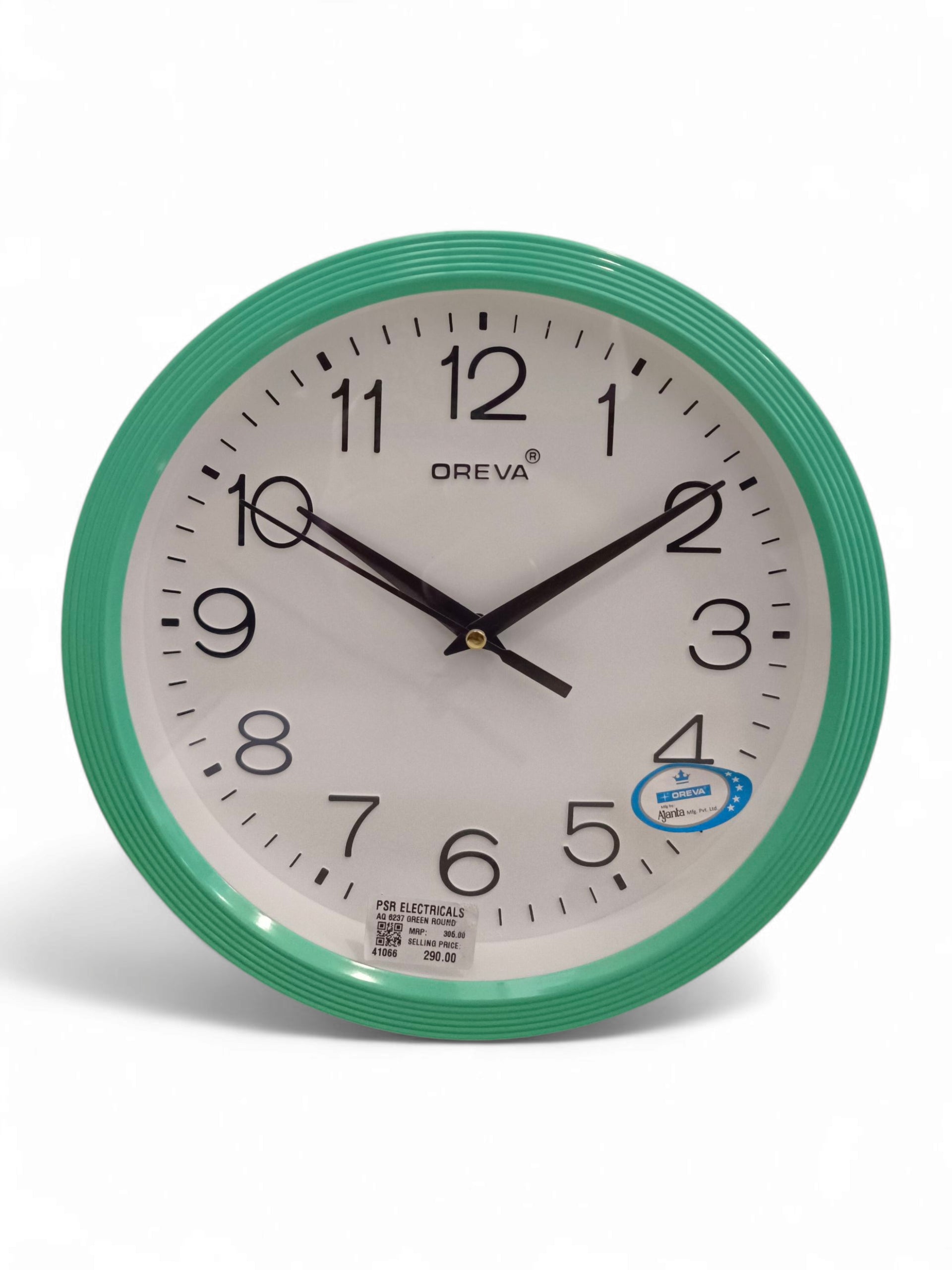 AQ 6237 GREEN ROUND COL RING CLOCK
