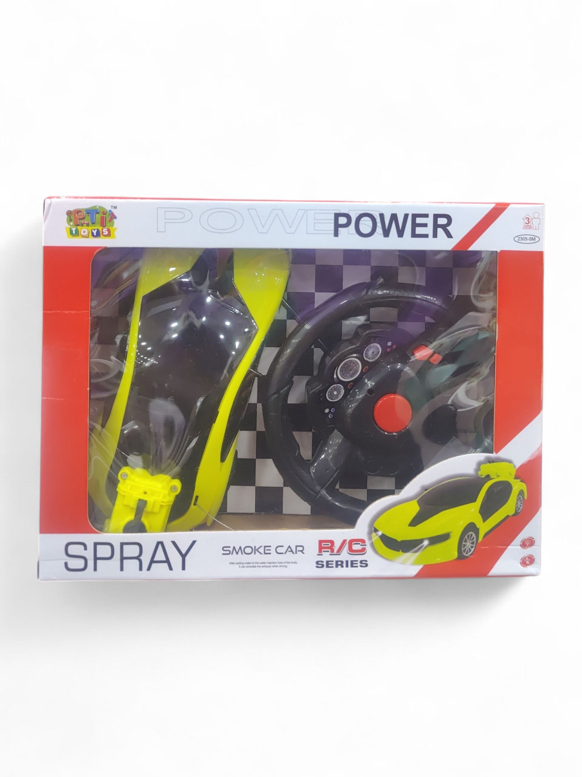 TOY SPRAY CAR YELLOW R/C SERIOUS