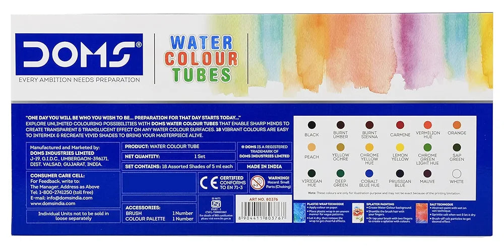 DOMS 80376 W/COLOUR TUBE 18 SHADE