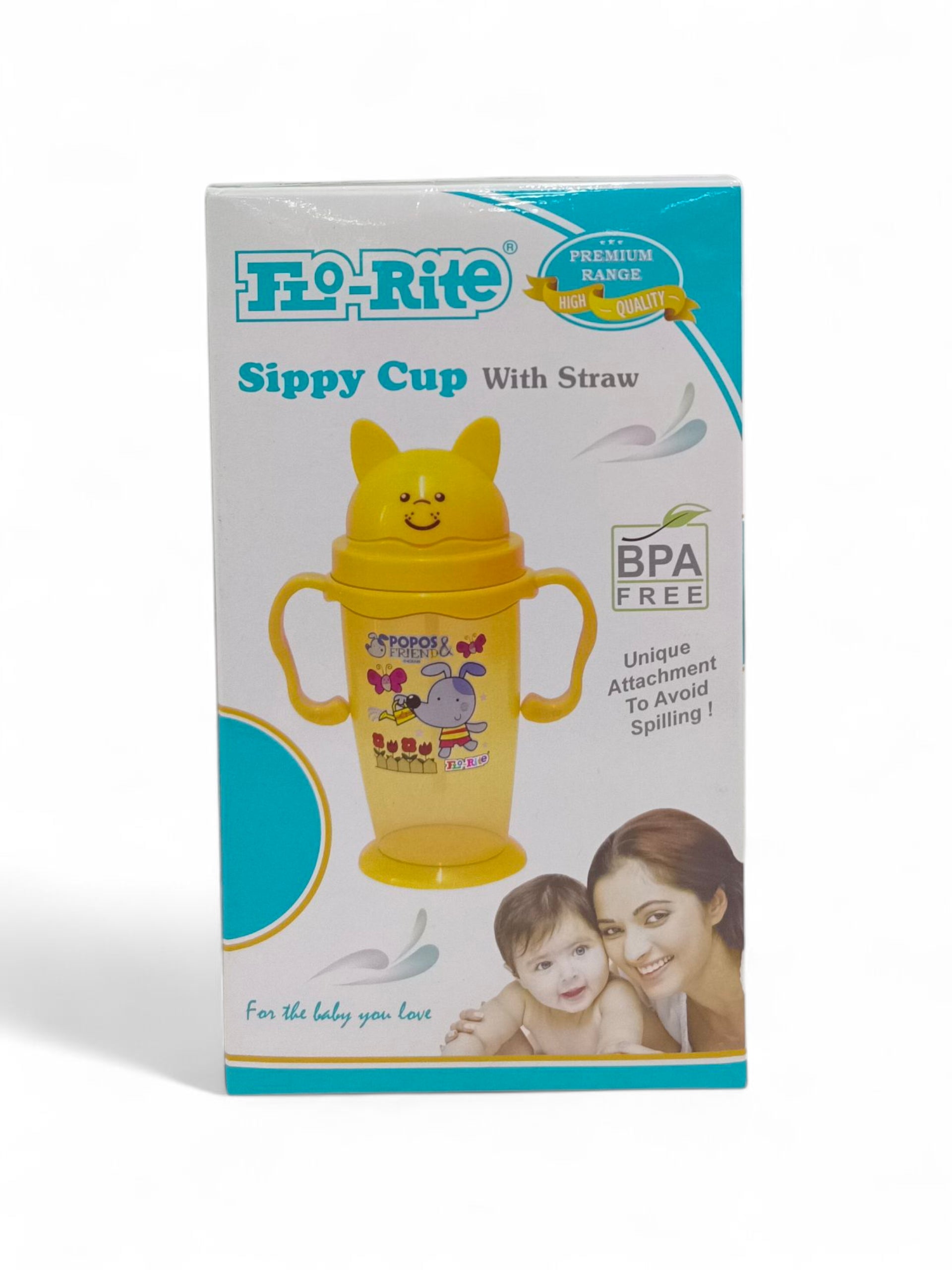 FLO RITE SIPPY CUP WITH STRAW PINK