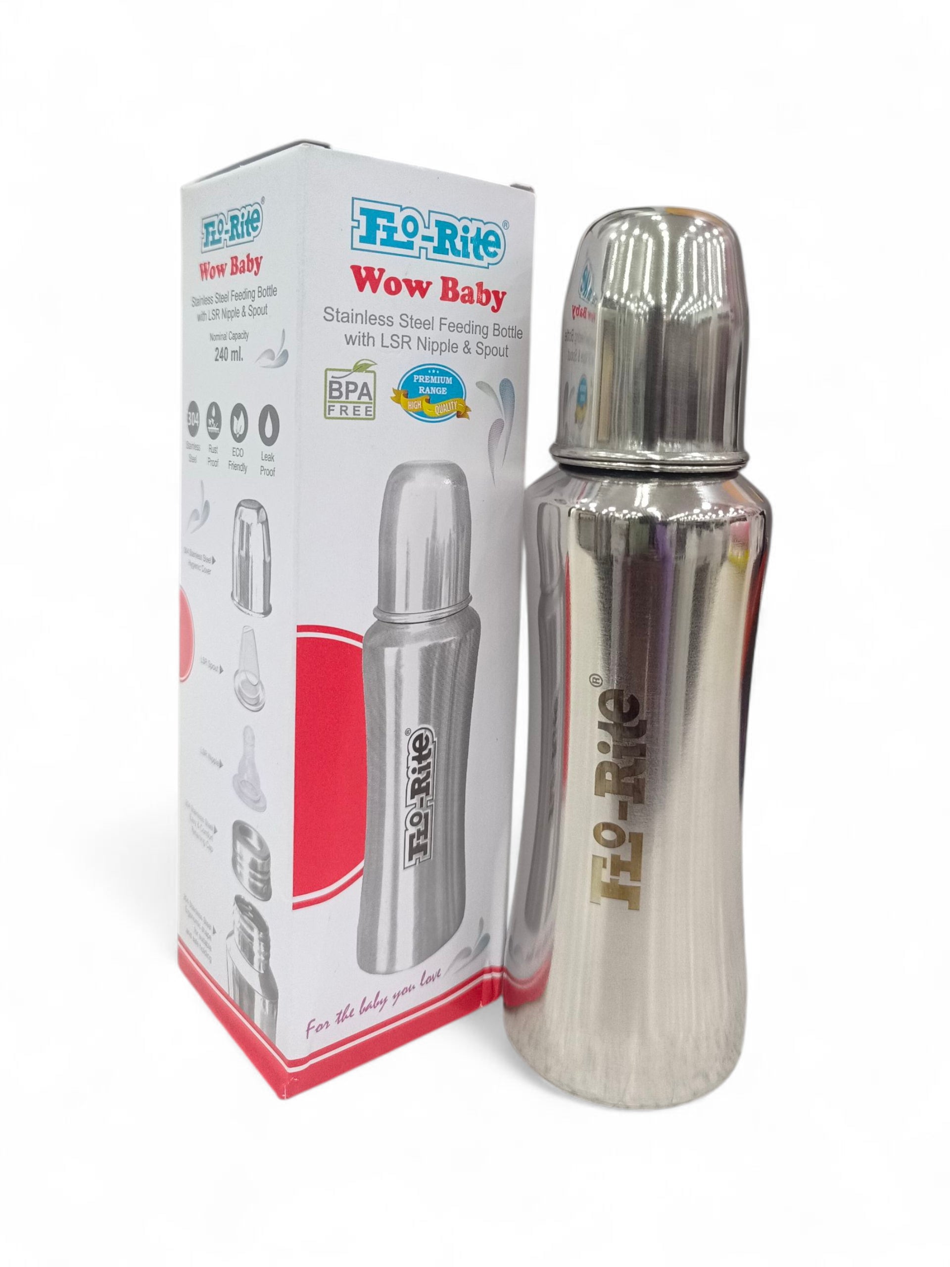 FLO RITE 240ML STAINLESS STEEL SIPPER