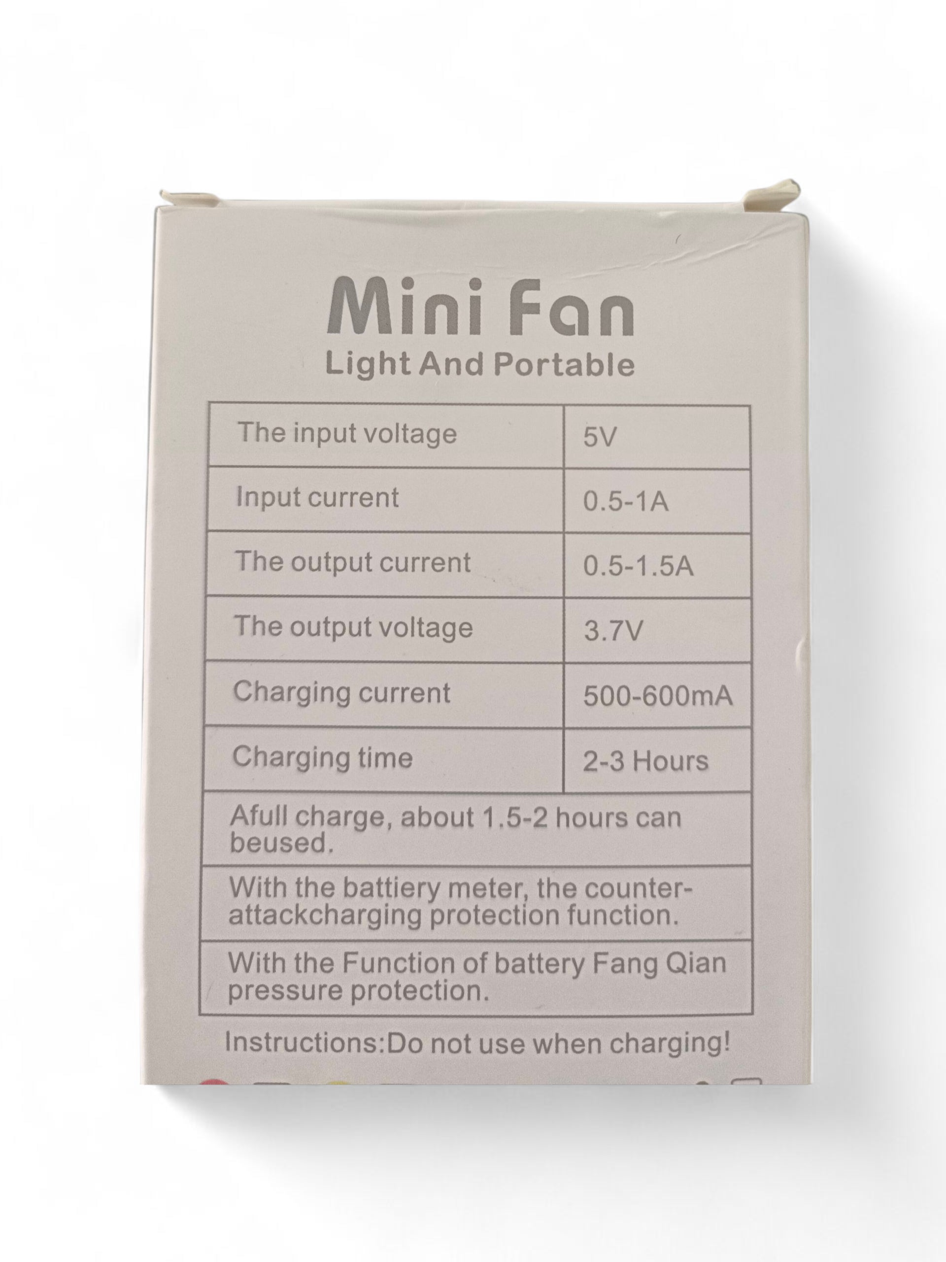 SBS MINI FAN LIGHT AND PORTABLE JL8865