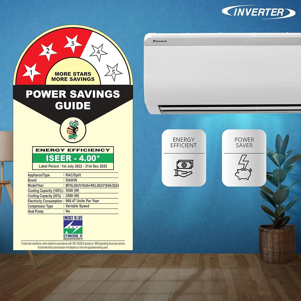 DAIKIN AC 1.5TON INV 3STAR FTKC48UV16