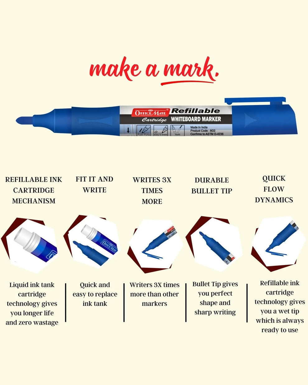 OFFICE MATE LIQUID WHITE BOARD MARKER