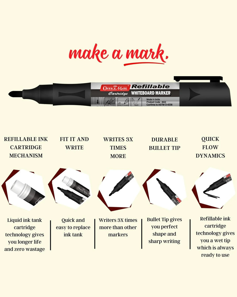 OFFICE MATE LIQUID WHITE BOARD MARKER