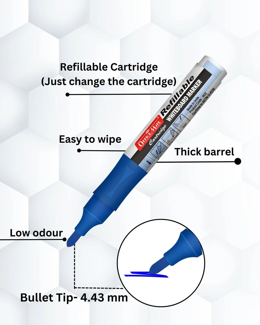 OFFICE MATE LIQUID WHITE BOARD MARKER