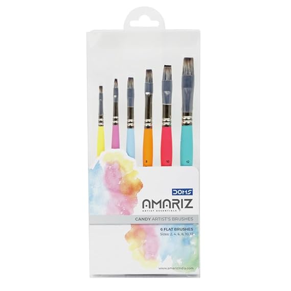 DOMS 80004 STUDIO FLAT BRUSH SET(6)