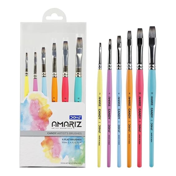 DOMS 80004 STUDIO FLAT BRUSH SET(6)