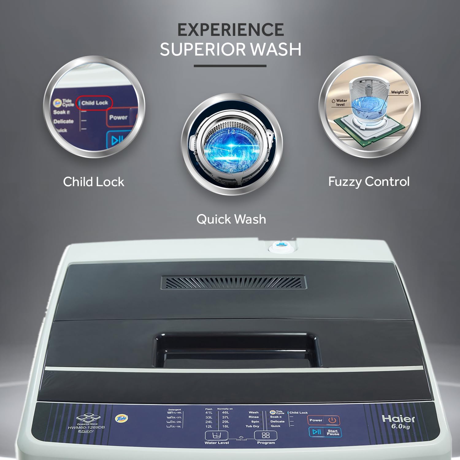 HAIER W/M HWM60-1269DB 6KG FUL-AUTO