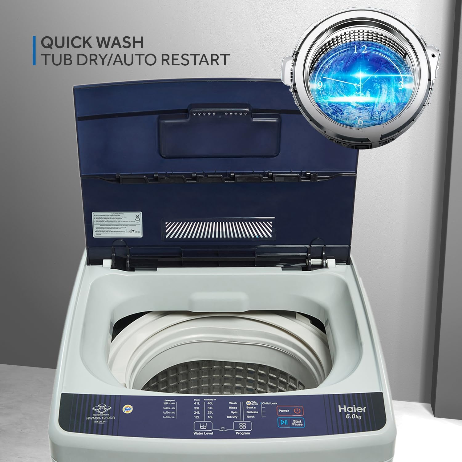 HAIER W/M HWM60-1269DB 6KG FUL-AUTO