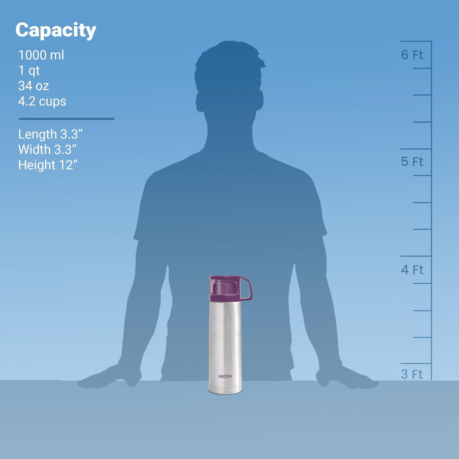 MILTON FLASK GLASSY -1000ML