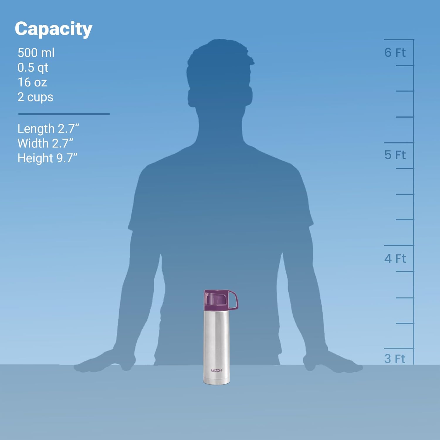 MILTON FLASK GLASSY -500ML