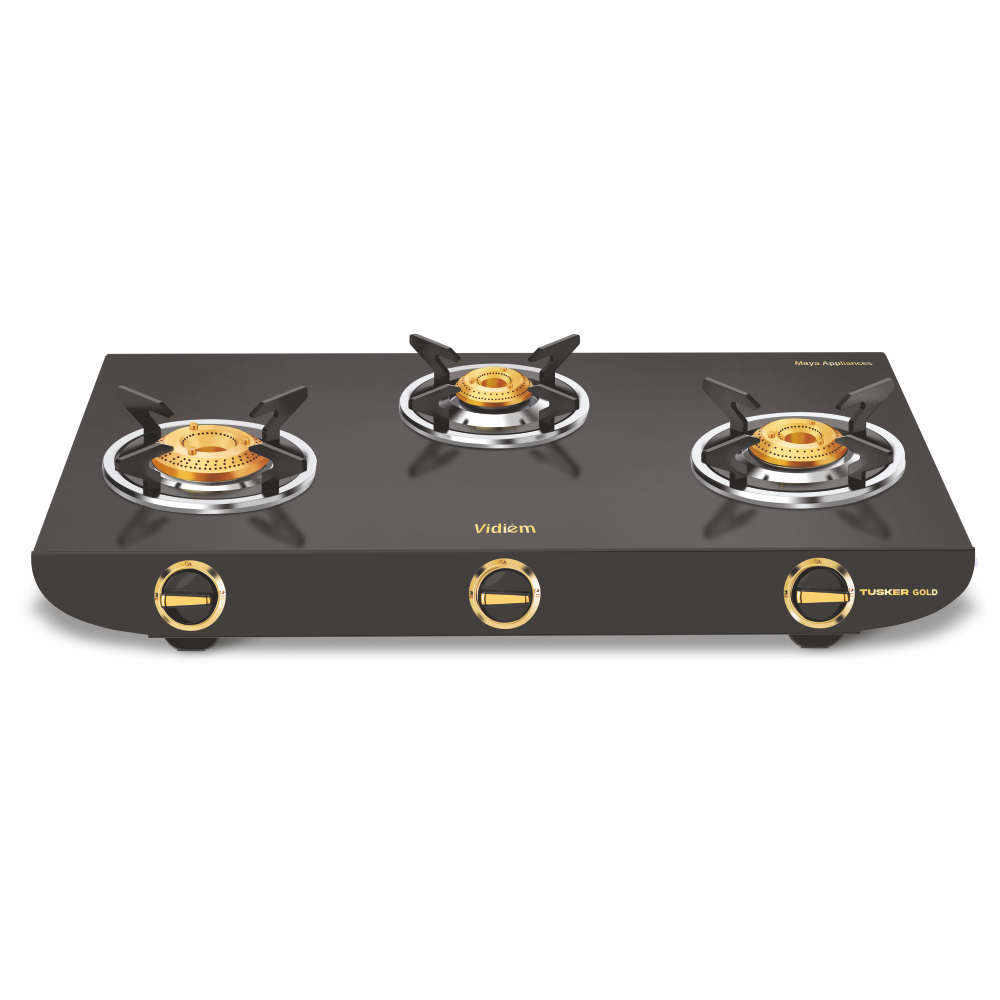 VIDIEM GOLD GAS STOVE 3BURNER -TUSKER