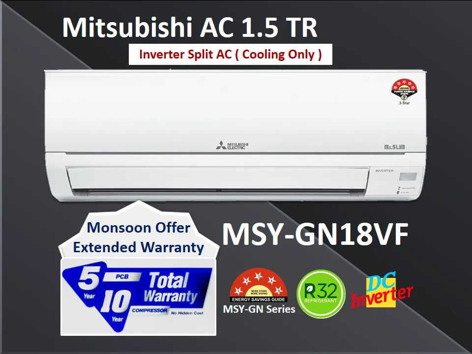 MITSUBISHI AC 1.5TON INV 5STAR -MSY/MUY-GN18VF-D1
